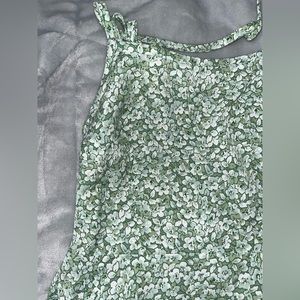 small green floral dress